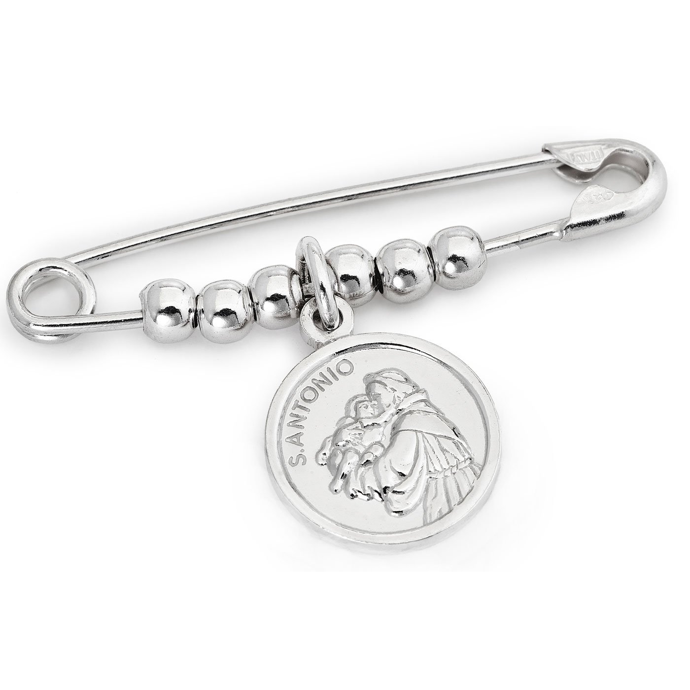 Alfiler 'San Antonio de Padua'. Plata de ley 925. AMEN