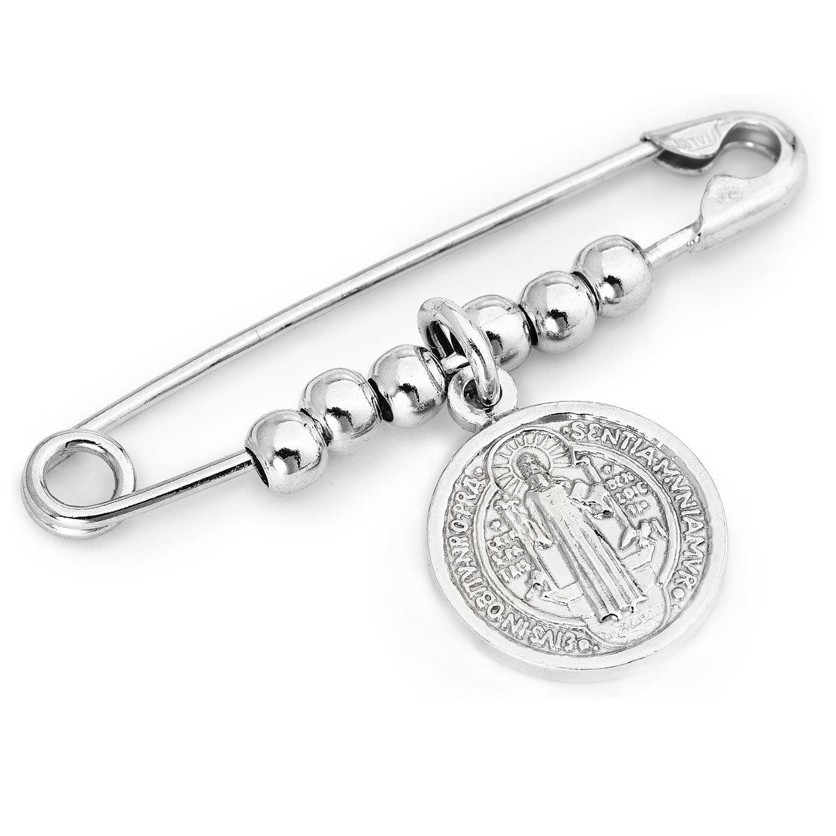 Alfiler 'San Benito'. Plata de ley 925. AMEN