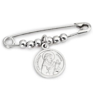 Alfiler 'San Francisco de Asís'. Plata de ley 925. AMEN