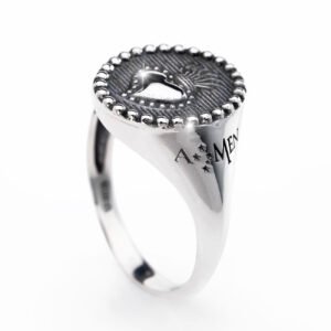 Anillo Ave Maria. Plata de ley. AMEN