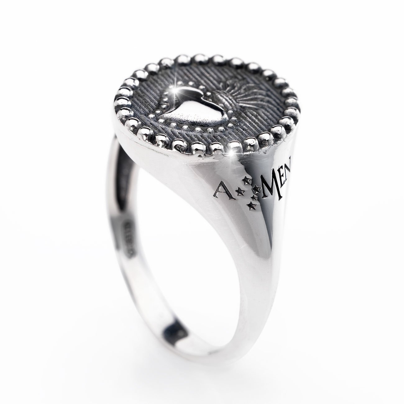 Anillo Ave Maria. Plata de ley. AMEN