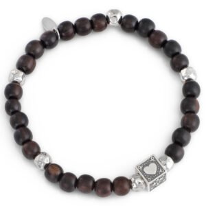 Brazalete 'Fe. Esperanza, Caridad'. Plata de ley y ébano. AMEN