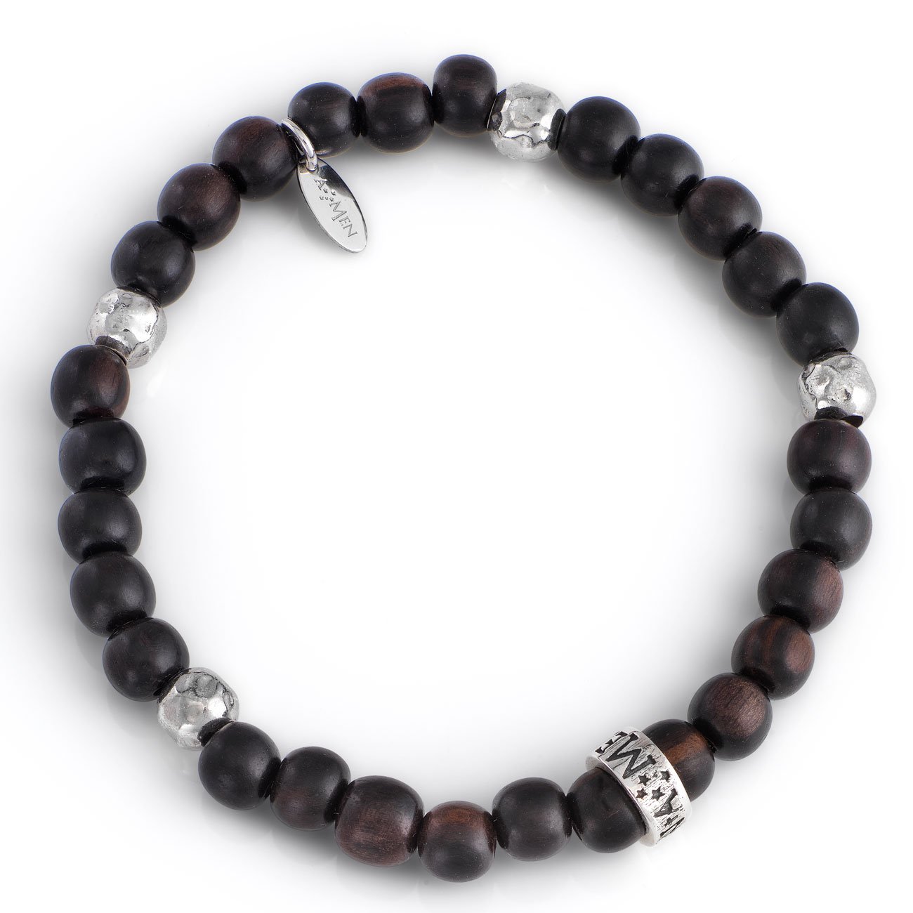 Brazalete Hombre. Plata de ley y ébano. AMEN