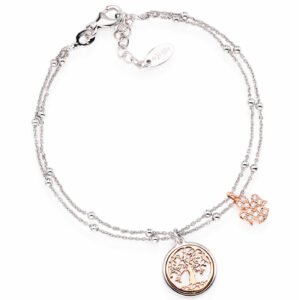 Brazalete Arbol de la Vida y zirconita. Plata de ley. AMEN