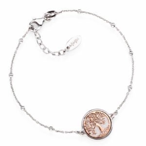 Brazalete Arbol de la Vida y zirconita. Plata de ley. AMEN