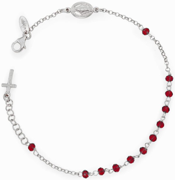 Brazalete rosario con Cruz y Virgen Milagrosa. Plata de ley. AMEN-0