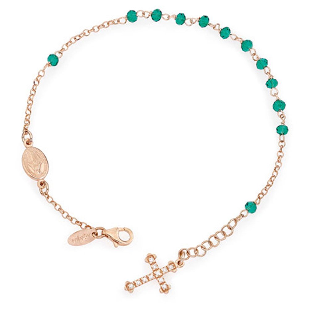 Rosary bracelet with cross and Our lady of the miracle. Sterling silver 925. AMEN