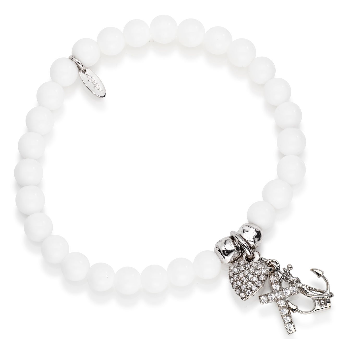 Bracelet ‘Faith. Hope, Charity’. Sterling silver 925 and agate.   AMEN