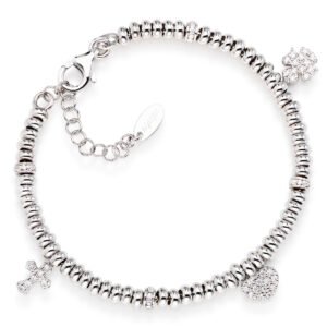 Brazalete 'Fe. Esperanza, Caridad'. Plata de ley 925. AMEN