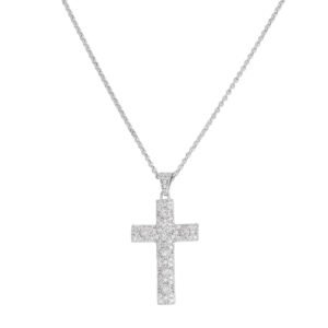 Cross choker. Sterling silver.  AMEN
