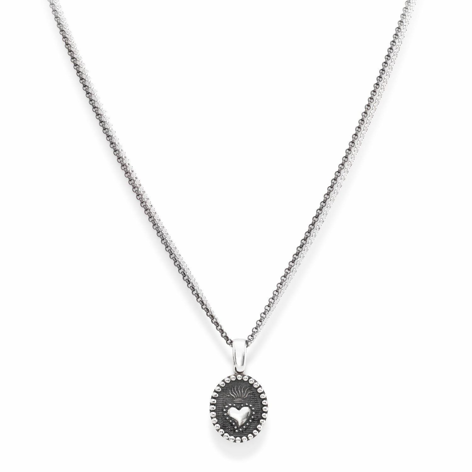 Collar Ave María. Zirconia y plata de ley. AMEN