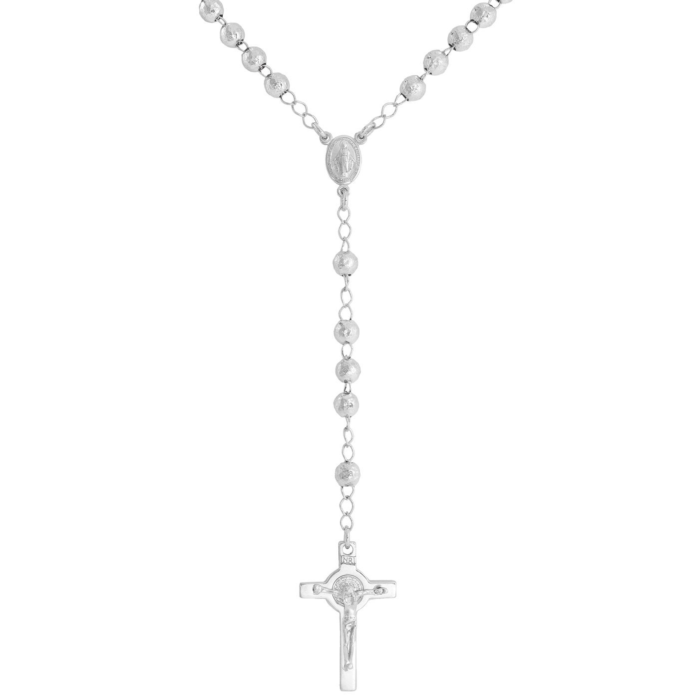 Saint Benedict rosary. Sterling silver 925. AMEN