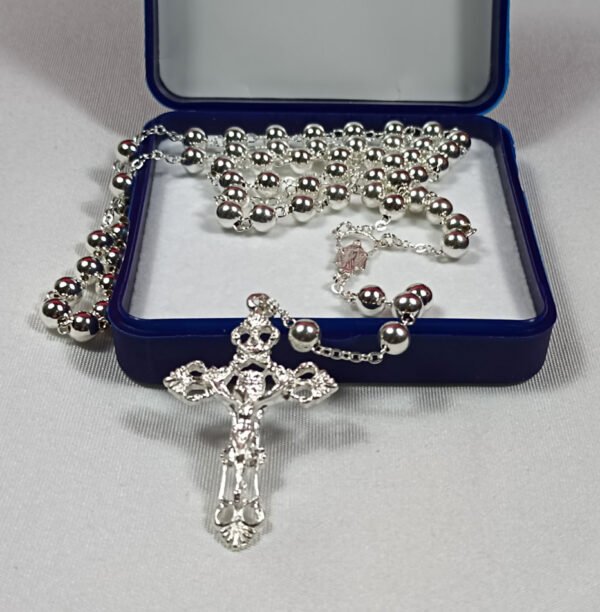 Rosario 6 mm. Plata ley 925-0