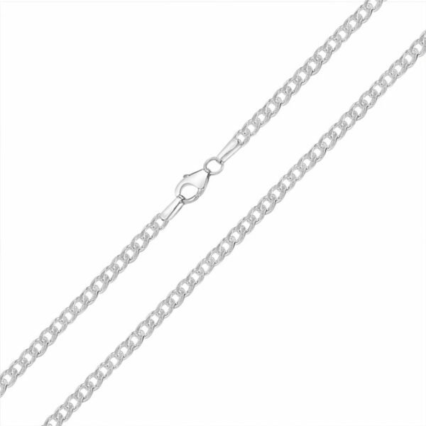 Cadena de plata de Ley modelo 'Bisel'. Grosor 3,40 mm-130250
