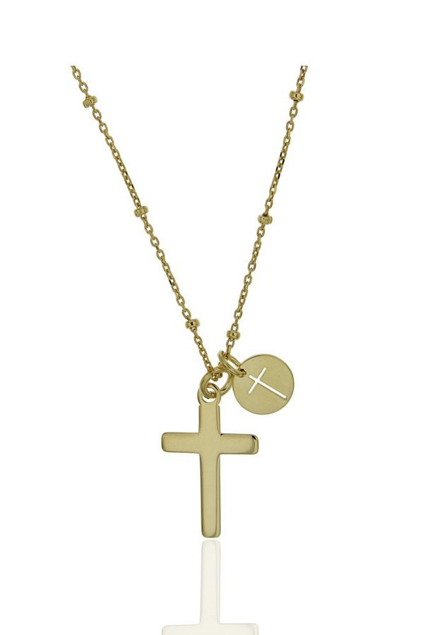 Choker. Cross with balls chain. 925 Sterling silver