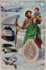 Estampa de San Cristobal con medalla