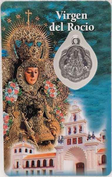 Our Lady of the Rocio card laminated with medal