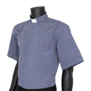 Camisa Clergyman Fil a Fil. Manga corta. 100% Algodon. Varios colores.