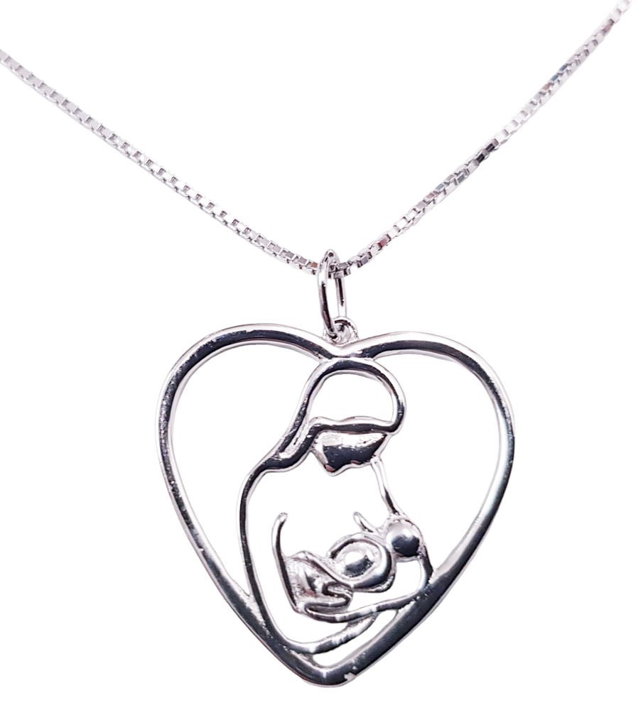 Corazón con cadena. Plata 925.