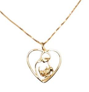 Corazón con cadena. Plata 925, baño oro.