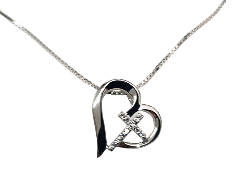 Corazón con cadena. Plata 925.