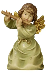 Angel arrodillado con flauta