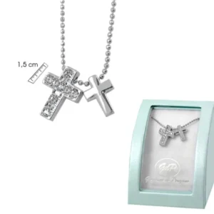 Colgante cruces metal y piedras