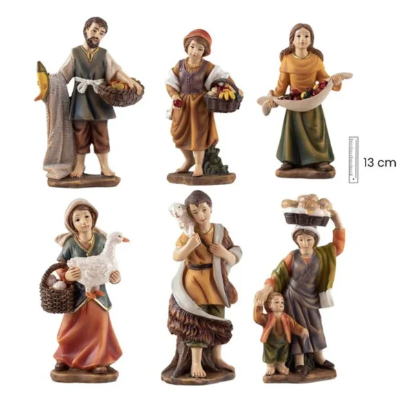 Set of 6 shepherds. 13 cm.