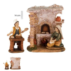 Conjunto de panaderos y horno. 14 cm.