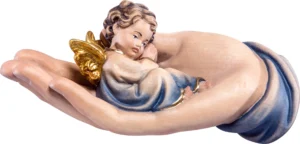 Mano protectora con angel de color azul