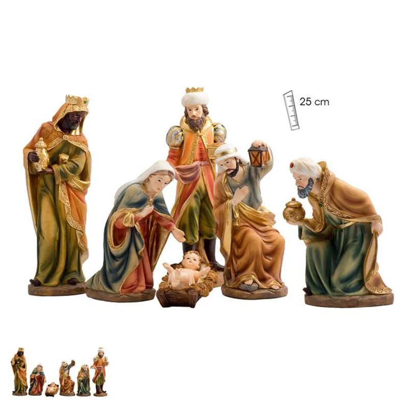 Nativity with Three Wise Men. 25 cm.