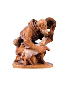 Shepherd kneeling with lamb (Highlander Nativity)