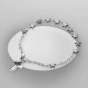 Brazalete con Cruz. Cierre con broche.