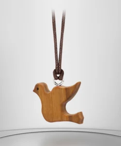 Colgante Paloma en madera de olivo
