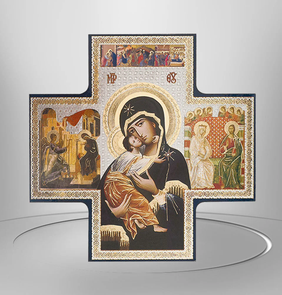 Our Lady of tenderness crucifix of wood