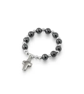 Decenario con cruz, cristal hematite