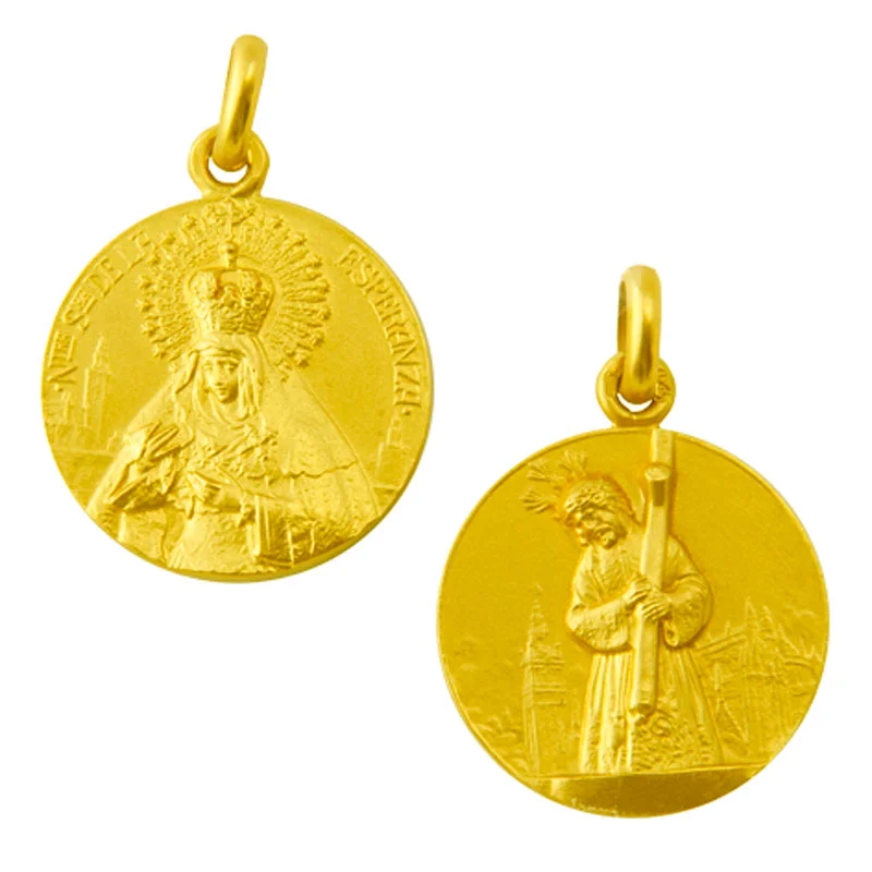 Medalla escapulario de la Virgen Macarena y el Cristo del Gran Poder