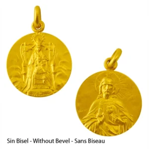 Medalla escapulario de la Virgen de la Merced y el Sagrado Corazon de Jesus