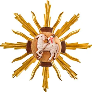 Relieve del Cordero de Dios (Agnus Dei) con rayos